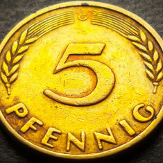 Moneda istorica 5 PFENNIG - RF Germania, anul 1950 * cod 4263 - litera G