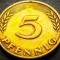 Moneda istorica 5 PFENNIG - RF Germania, anul 1950 * cod 4263 - litera G
