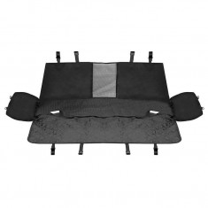 Husa bancheta auto pentru protectie si transport caini si pisici, impermeabila, negru, 135x140 cm