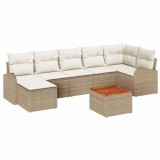 vidaXL Set de canapele pentru grădină 8 pcs Bej Rattan poli 3347610