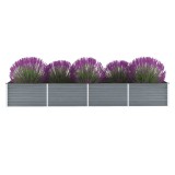 VidaXL Strat &icirc;nălțat de grădină, gri, 320 x 80 x 45 cm oțel galvanizat