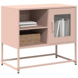 Cumpara ieftin Dulap TV, roz, 68x39x60,5 cm, oțel