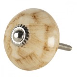 Cumpara ieftin Buton mobila din fier si ceramica maro marmorat 4x6 cm