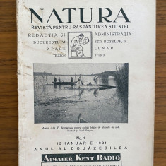 Revista Natura anul XX 1931 - numarul 1