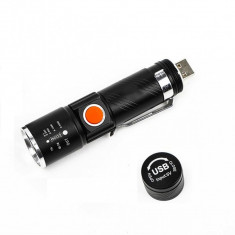 Mini Lanterna LED T6 Zoom si Incarcare Directa USB SH616