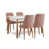 Cumpara ieftin Set Masa Bucatarie și scaune (5 bucăți) Santiago 0900, Stejar, 120x75x75 cm