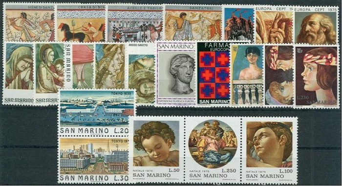C5408 - San Marino 1975 - anul complet,timbre nestampilate MNH