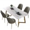Set Masa Cu 4 Scaune HA07, 160X80X74 cm, Gri