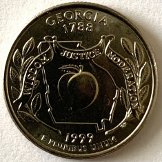 AMERICA QUARTER 1/4 DOLLAR 1999 LITERA D. ( INTELEPCIUNEA JUSTITIE MODERATIA),BU