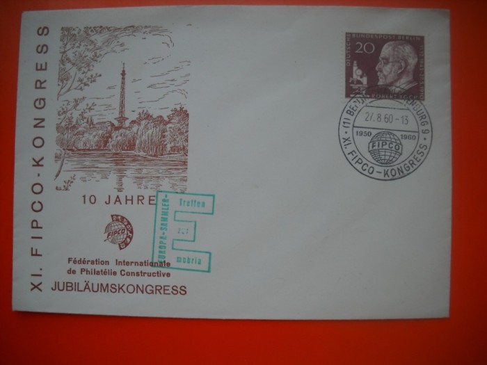 HOPCT PLIC S NR 576 CONGRESUL FILATELIC FIPCO BERLIN 1960 GERMANIA