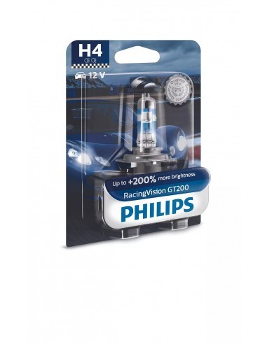 Bec auto Philips H4 Racing Vision GT200 +200% 12V 55W
