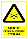 Semn atentie caderi insemnate de zapada