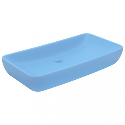 Chiuveta dreptunghiulara lux, bleu mat, 71 x 38 cm, ceramica foto