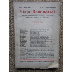VIATA ROMANEASCA 1937 ANUL XXIX 8-9 AUGUST SEPTEMVRIE