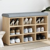 VidaXL Bancă pentru pantofi stejar sonoma 82x32x50 cm lemn prelucrat