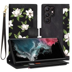 Husa personalizata fete Samsung Galaxy S22 Ultra 5G Techsuit FlipCraft, negru foto