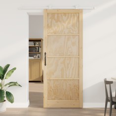 Ușa glisantă vidaXL cu set de accesorii &amp;#039;ORKDAL&amp;#039;din lemn masiv de pin foto