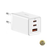 Incarcator Retea Baseus GaN5 Pro 65W 3.25A 1 x USB-A - 2 x USB-C Alb CCGP120202