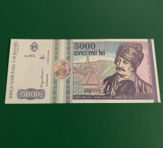 Bancnota 5000 lei martie 1992 necirculată