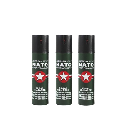 Set 3 sprayuri paralizante, Nato Defence, propulsie jet, 60 ml, verde foto
