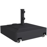 Outsunny Bază Umbrelă cu Roți și Fr&acirc;ne, cu Apă 40kg/Nisip 61kg, pentru St&acirc;lpi de &Oslash;35/38/48mm, Negru | Aosom Romania