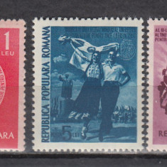 ROMANIA 1951 LP 284 FESTIVALUL MONDIAL AL TINERETULUI BERLIN SERIE MNH