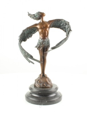Om inaripat - statueta din bronz pe soclu din marmura BE-74 foto