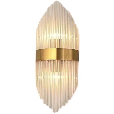 Aplica de perete, flippy, pentru interior, din otel inoxidabil si sticla, led, auriu, 45x18 cm foto