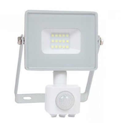 Proiector LED V-tac cu senzor miscare,10W, 800lm, lumina rece, 6400K, IP65, alb foto