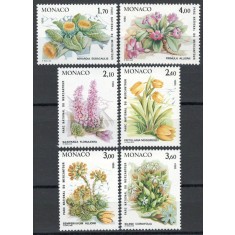 Monaco 1985 Mi 1683/88 MNH - Plante rare din Parcul Național Mercantour
