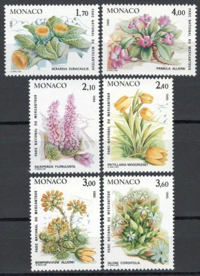 Monaco 1985 Mi 1683/88 MNH - Plante rare din Parcul Național Mercantour foto