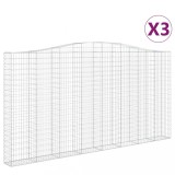 Cosuri gabion arcuite 3 buc. 400x30x200/220 cm fier galvanizat