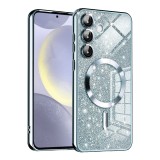Husa premium Samsung Galaxy S24 Asteroid GSM Luxury Glitter MagSafe, bleu