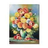 Tablou cu flori pictat manual, Din gradina bunicii, 40x30cm ulei pe panza, Constantin Feraru
