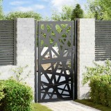 VidaXL Poarta de gradina neagra 105x180 cm Design cu lumina din otel