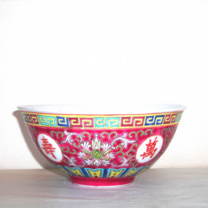 Bol (won) portelan chinezesc - Enamel Wu kai 3 - marcat Zhongguo Jingdezhen Zhi