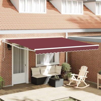 vidaXL Copertina retractabilă automat, vișiniu, 400x300 cm 3215305 foto