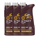 Cumpara ieftin Pachet 3 litri Ulei Motor MANNOL 4-Takt Plus 10W40 Sintetic cu Ester (Moto 4T, Ambreiaj Umed)