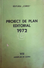 Proiect de plan editorial 1972. Exemplar de lucru foto