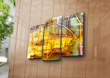 Set 3 tablouri decorative, 3PATK-94, Canvas, 20 x 39 cm, 2 piese, Multicolor, Canvart