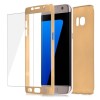 Husa Fullbody MyStyle Gold pentru Samsung Galaxy S7 Edge acoperire completa 360 grade cu folie de protectie gratis