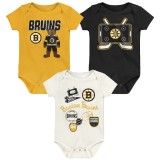 Boston Bruins body de copii Littlest Player 3Pk Creeper Se - Bebeluș 0&ndash;3 luni