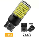 Bec LED Canbus T20, W21/5W, 7443, 144 LED-uri pentru Marsarier sau Lumini de zi DRL cu Dubla Intensitate, culoare alb 6000K
