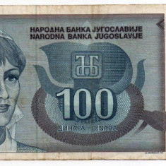 Bancnotă 100 Dinari - Iugoslavia, 1992
