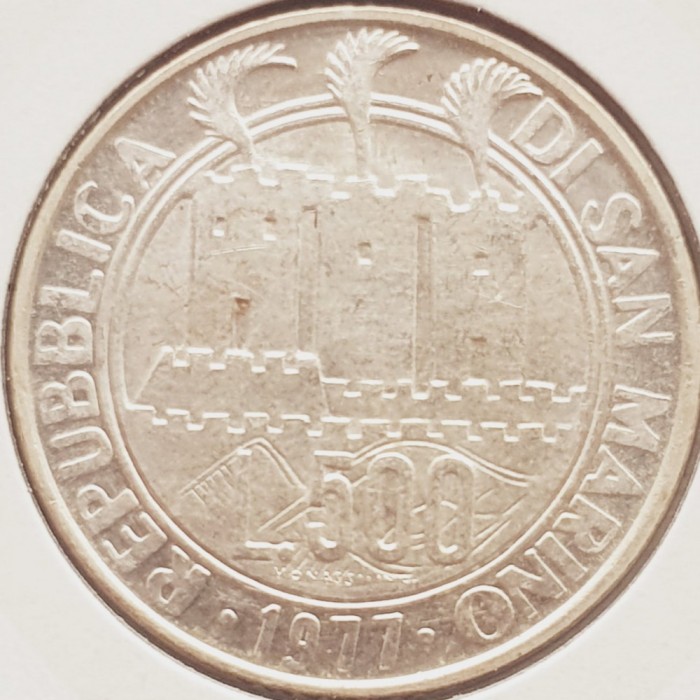 469 San Marino 500 lire 1977 The elixir of death in the skies km 71