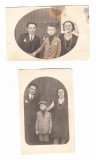 Lot 2 fotografii tip CP, familie cu baietel, nedatate, Alb-Negru, Romania 1900 - 1950, Portrete