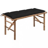 VidaXL Bancă de grădină pliabilă cu pernă, 118 cm, bambus 3063871