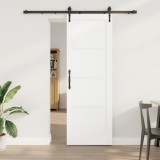 Ușă glisantă vidaXL cu set de hardware Alb 73.5x211 cm Lemn masiv Pin