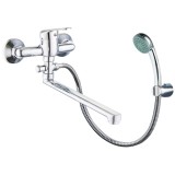 Baterie baie pentru cada / dus, Rena ZS54802B-366, montaj aplicat, monocomanda, finisaj cromat, set dus inclus