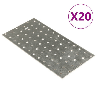 vidaXL Plăci perforate, 20 buc., 2 mm, 240x120 mm, oțel galvanizat foto